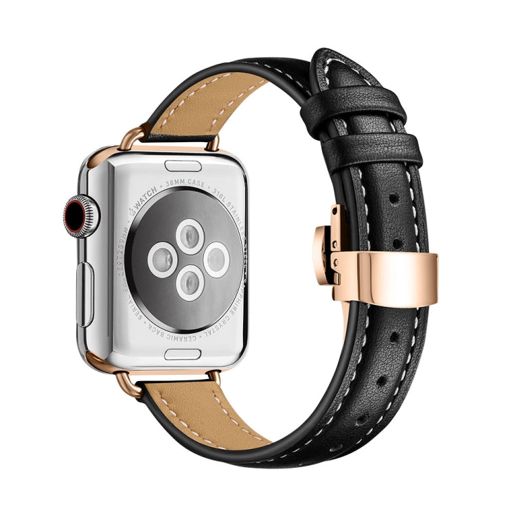 Slimming Butterfly Buckle Watchband For Apple Watch Series, 7 41mm / 6&amp;SE&amp;5&amp;4 40mm / 3&amp;2&amp;1 38mm