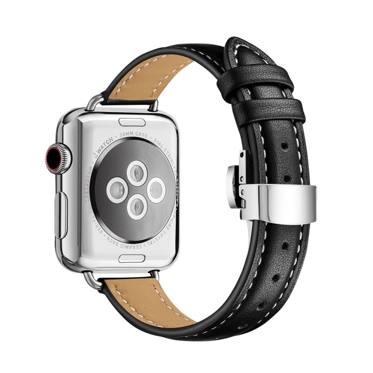 Slimming Butterfly Buckle Watchband For Apple Watch Series, 7 41mm / 6&amp;SE&amp;5&amp;4 40mm / 3&amp;2&amp;1 38mm