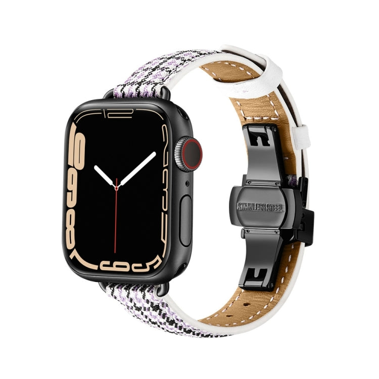 Slimming Butterfly Buckle Watchband For Apple Watch Series, 7 41mm / 6&amp;SE&amp;5&amp;4 40mm / 3&amp;2&amp;1 38mm