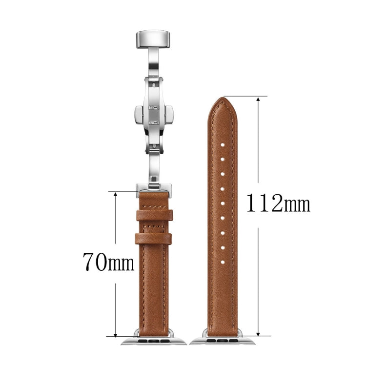 Slimming Butterfly Buckle Watchband For Apple Watch Series, 7 41mm / 6&amp;SE&amp;5&amp;4 40mm / 3&amp;2&amp;1 38mm