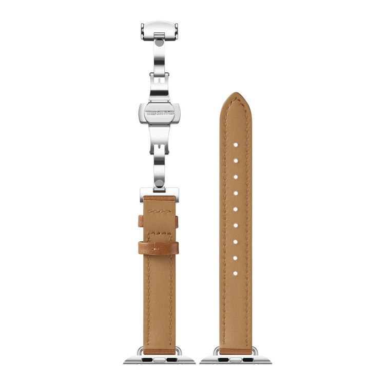 Slimming Butterfly Buckle Watchband For Apple Watch Series, 7 41mm / 6&amp;SE&amp;5&amp;4 40mm / 3&amp;2&amp;1 38mm