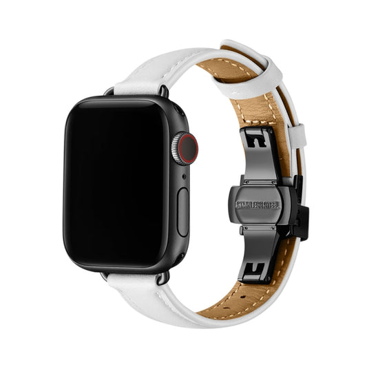 Slimming Butterfly Buckle Watchband For Apple Watch Series, 7 45mm / 6&amp;SE&amp;5&amp;4 44mm / 3&amp;2&amp;1 42mm