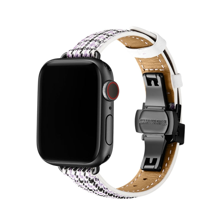 Slimming Butterfly Buckle Watchband For Apple Watch Series, 7 45mm / 6&amp;SE&amp;5&amp;4 44mm / 3&amp;2&amp;1 42mm