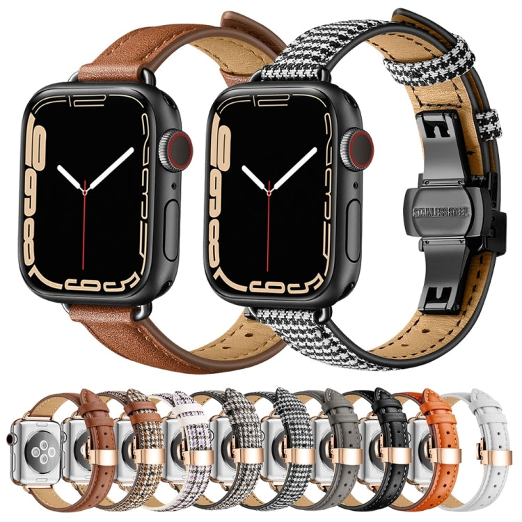 Slimming Butterfly Buckle Watchband For Apple Watch Series, 7 45mm / 6&amp;SE&amp;5&amp;4 44mm / 3&amp;2&amp;1 42mm