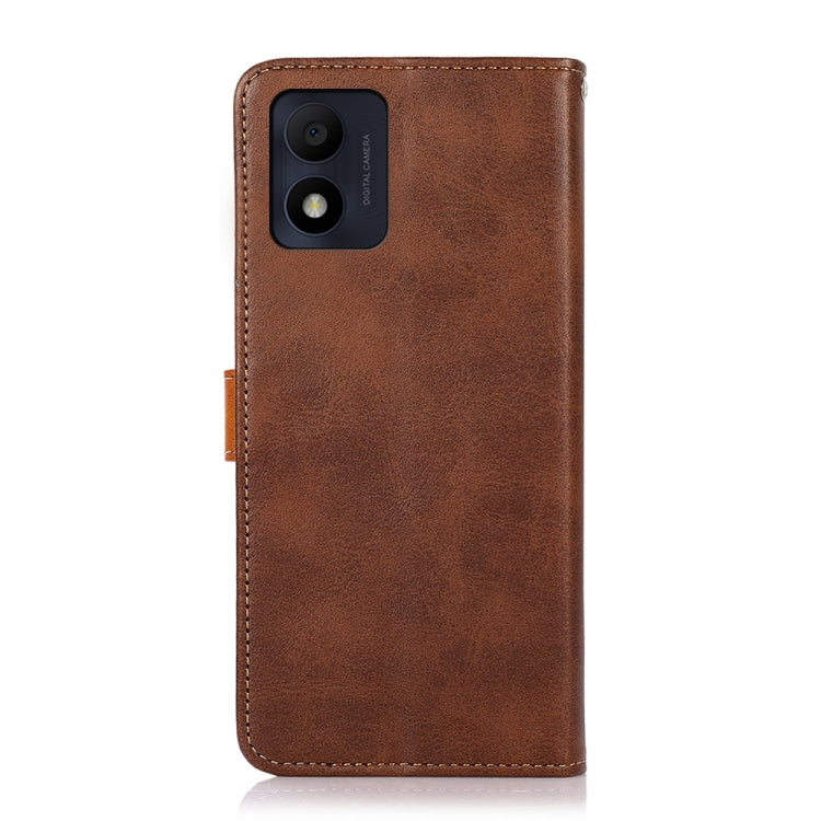 KHAZNEH Dual-color Cowhide Texture Flip Leather Phone Case, For Alcatel 1B 2022, For OPPO Reno7 4G Global/F21 Pro 4G, For Samsung Galaxy M53 5G