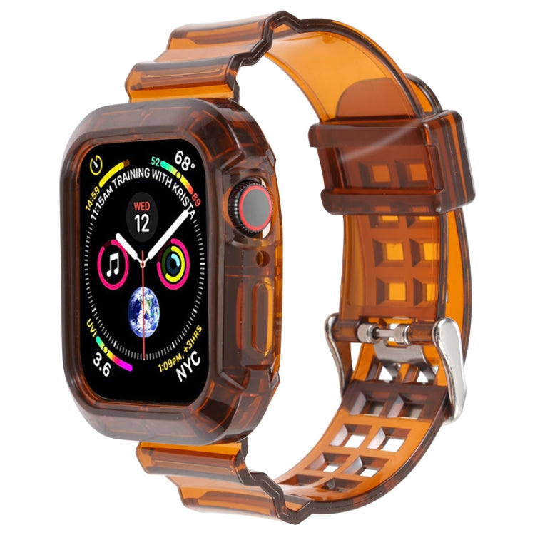 Transparent Watch Band For Apple Watch Series 8&amp;7 45mm / SE 2&amp;6&amp;SE&amp;5&amp;4 44mm / 3&amp;2&amp;1 42mm(Transparent Brown), 7 41mm / 6&amp;SE&amp;5&amp;4 40mm / 3&amp;2&amp;1 38mm, 7 45mm / 6&amp;SE&amp;5&amp;4 44mm / 3&amp;2&amp;1 42mm