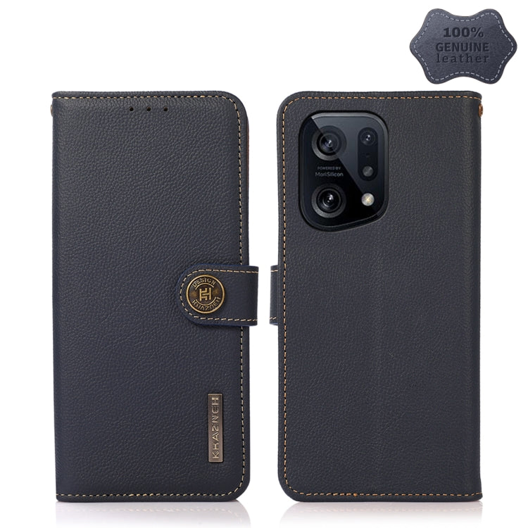 KHAZNEH Custer Genuine Leather RFID Phone Case, For OPPO Find X5, For OPPO Reno7 4G Global/F21 Pro 4G, For Samsung Galaxy M53 5G