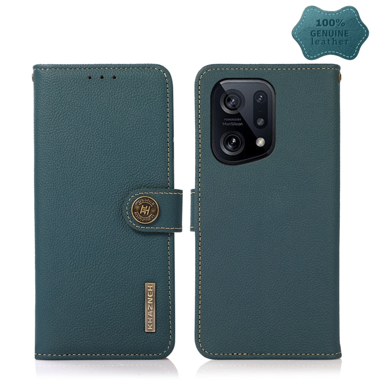 KHAZNEH Custer Genuine Leather RFID Phone Case, For OPPO Find X5, For OPPO Reno7 4G Global/F21 Pro 4G, For Samsung Galaxy M53 5G