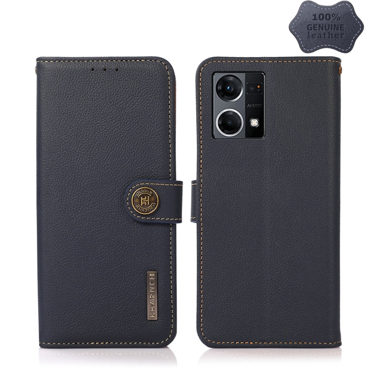 KHAZNEH Custer Genuine Leather RFID Phone Case, For OPPO Find X5, For OPPO Reno7 4G Global/F21 Pro 4G, For Samsung Galaxy M53 5G