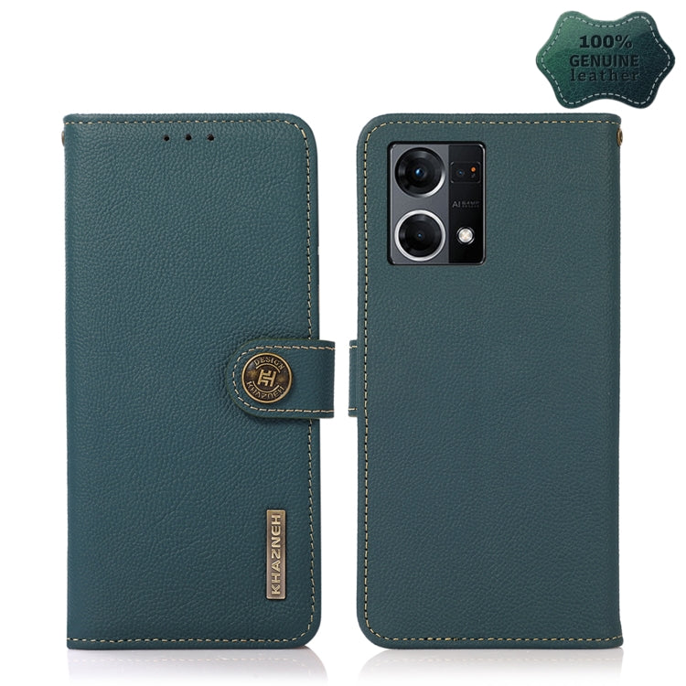 KHAZNEH Custer Genuine Leather RFID Phone Case, For OPPO Find X5, For OPPO Reno7 4G Global/F21 Pro 4G, For Samsung Galaxy M53 5G