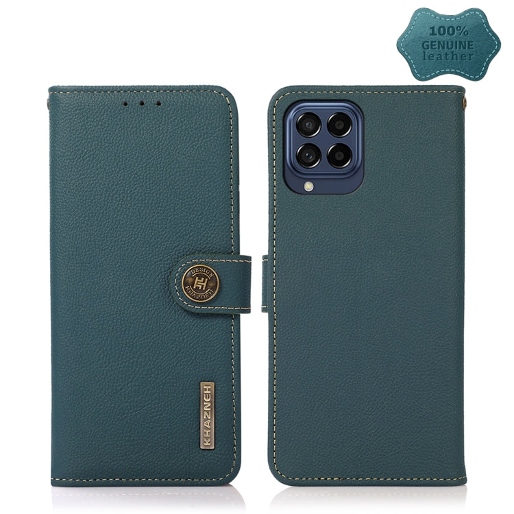 KHAZNEH Custer Genuine Leather RFID Phone Case, For OPPO Find X5, For OPPO Reno7 4G Global/F21 Pro 4G, For Samsung Galaxy M53 5G