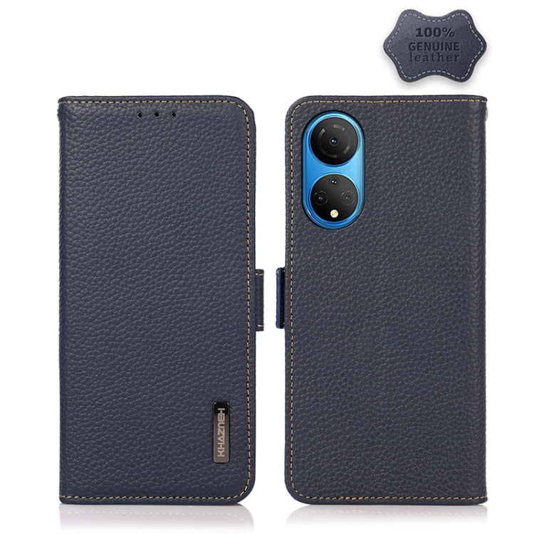 KHAZNEH Side-Magnetic Litchi Genuine Leather RFID Phone Case