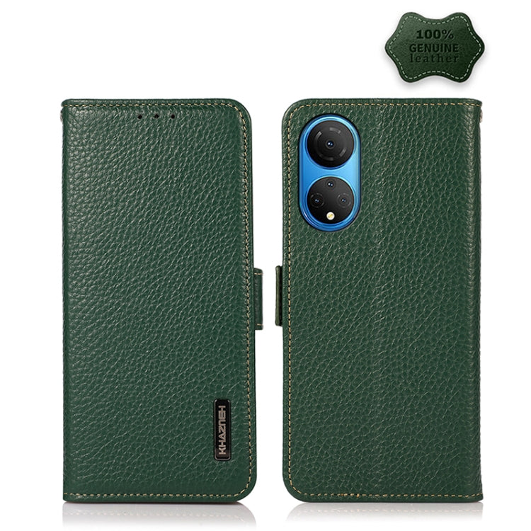 KHAZNEH Side-Magnetic Litchi Genuine Leather RFID Phone Case
