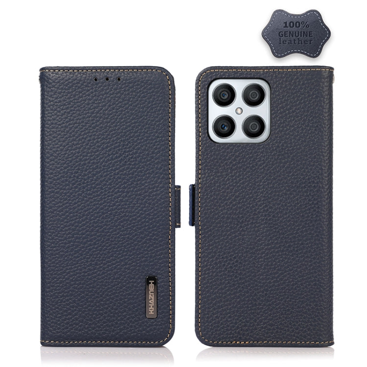 KHAZNEH Side-Magnetic Litchi Genuine Leather RFID Phone Case