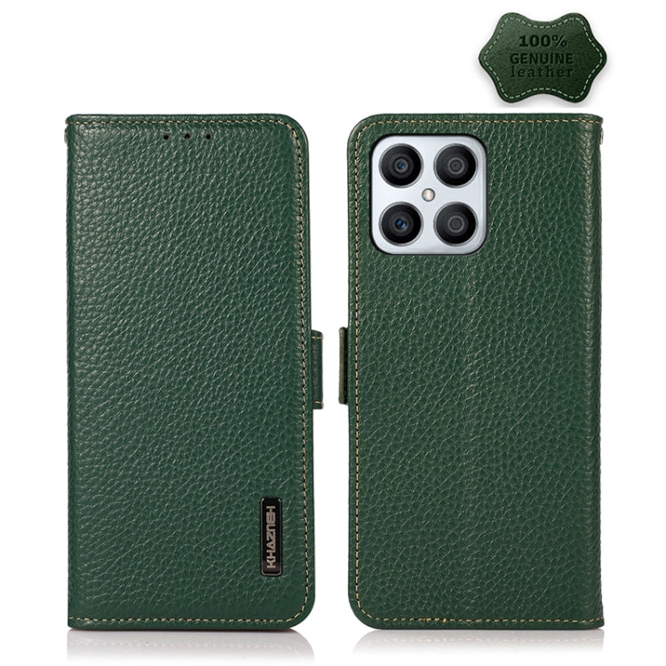 KHAZNEH Side-Magnetic Litchi Genuine Leather RFID Phone Case