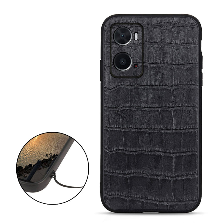 Crocodile Texture Genuine Leather Phone Case, For OPPO A76