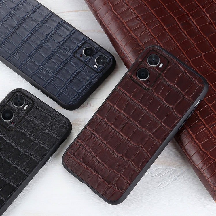 Crocodile Texture Genuine Leather Phone Case, For OPPO A76