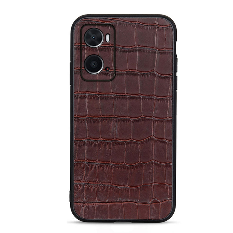 Crocodile Texture Genuine Leather Phone Case, For OPPO A76