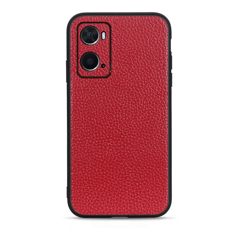 Litchi Texture Genuine Leather Phone Case, For OPPO A76