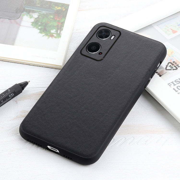 Lambskin Texture Genuine Leather Phone Case, For OPPO A76