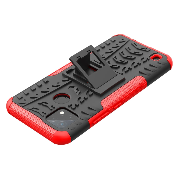 Tire Texture TPU + PC Phone Case with Holder, For OPPO Realme C21Y, For Motorola Moto G22/E32, For OPPO Realme C35, For vivo Y75 / Y55 / T1 5G