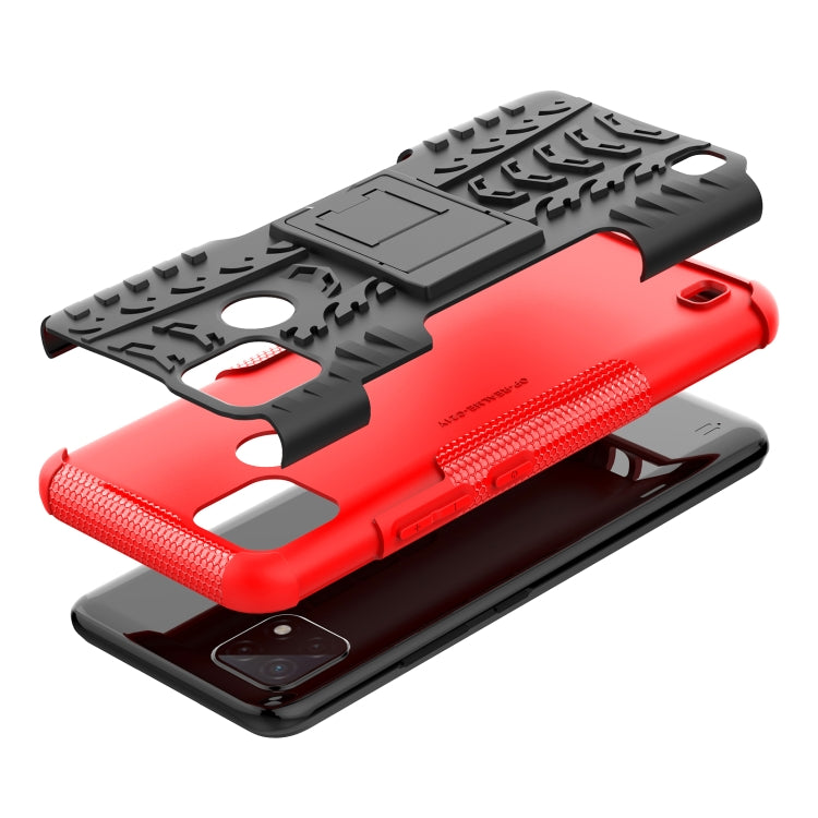 Tire Texture TPU + PC Phone Case with Holder, For OPPO Realme C21Y, For Motorola Moto G22/E32, For OPPO Realme C35