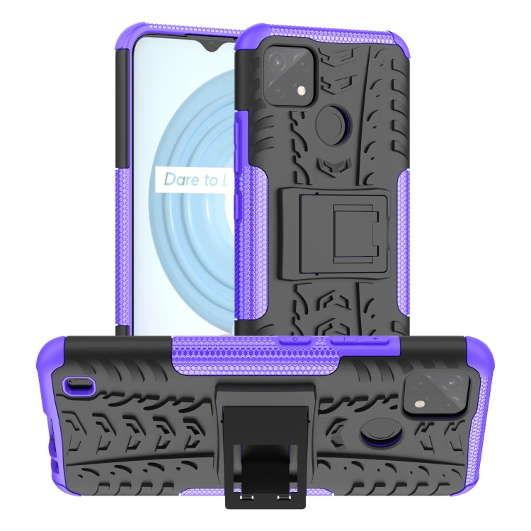 Tire Texture TPU + PC Phone Case with Holder, For OPPO Realme C21Y, For Motorola Moto G22/E32, For OPPO Realme C35, For vivo Y75 / Y55 / T1 5G