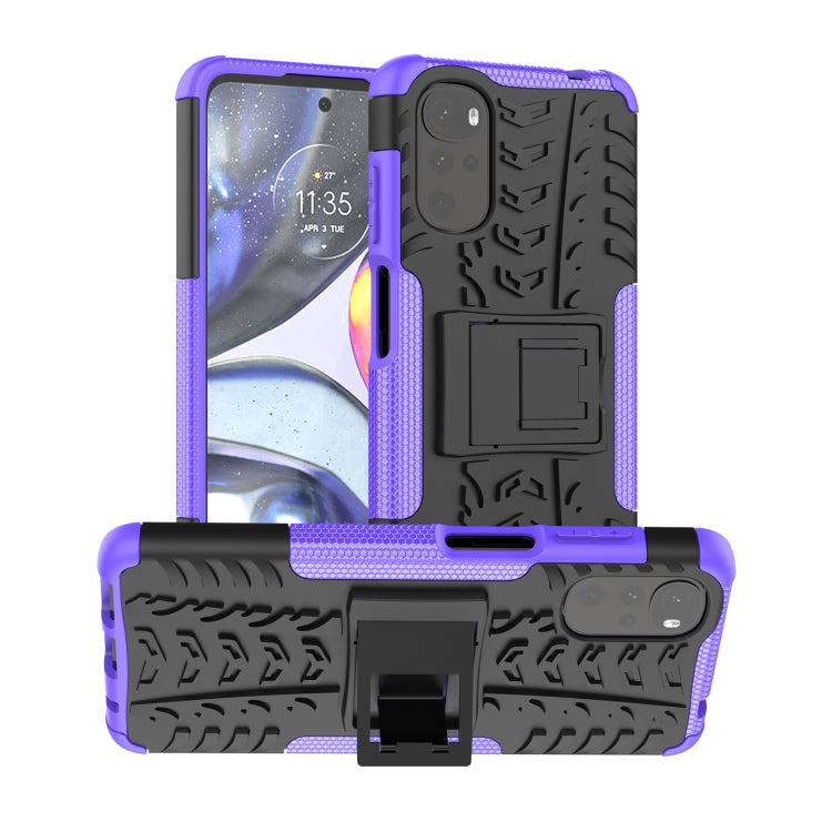 Tire Texture TPU + PC Phone Case with Holder, For OPPO Realme C21Y, For Motorola Moto G22/E32, For OPPO Realme C35