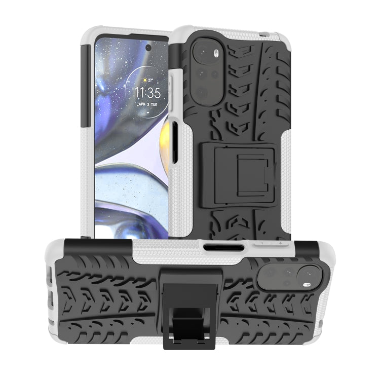 Tire Texture TPU + PC Phone Case with Holder, For OPPO Realme C21Y, For Motorola Moto G22/E32, For OPPO Realme C35