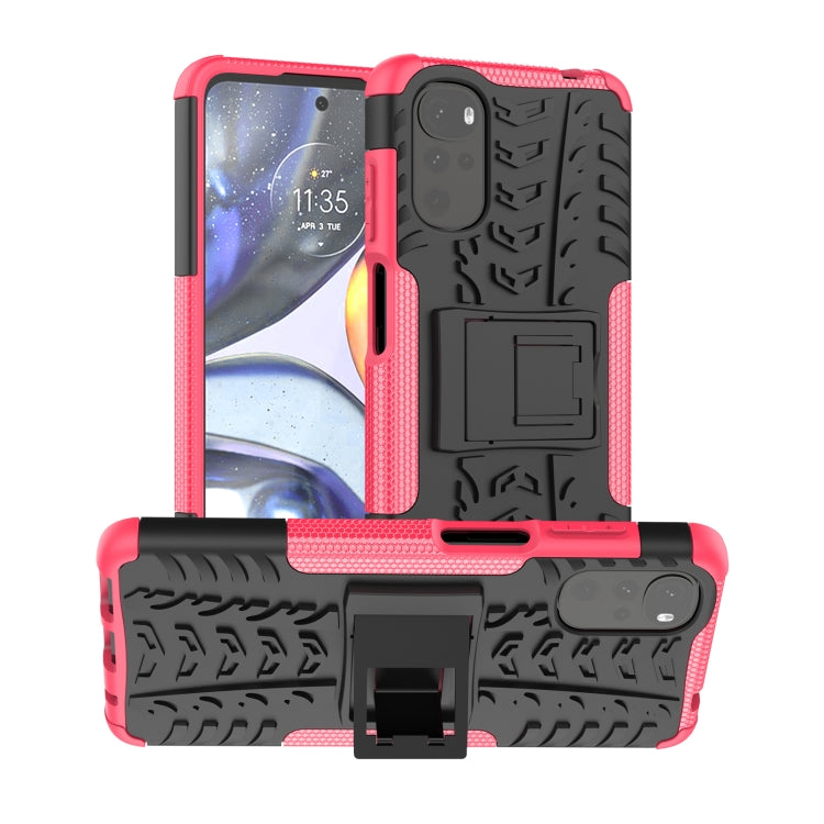 Tire Texture TPU + PC Phone Case with Holder, For OPPO Realme C21Y, For Motorola Moto G22/E32, For OPPO Realme C35