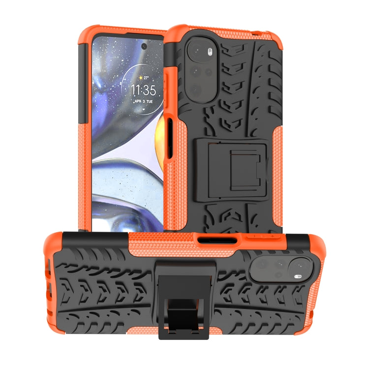 Tire Texture TPU + PC Phone Case with Holder, For OPPO Realme C21Y, For Motorola Moto G22/E32, For OPPO Realme C35
