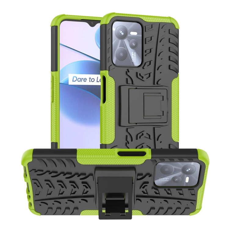 Tire Texture TPU + PC Phone Case with Holder, For OPPO Realme C21Y, For Motorola Moto G22/E32, For OPPO Realme C35, For vivo Y75 / Y55 / T1 5G