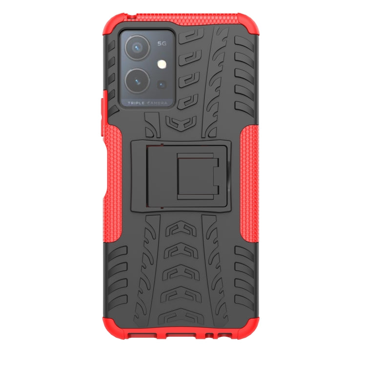 Tire Texture TPU + PC Phone Case with Holder, For vivo Y75 / Y55 / T1 5G, For Samsung Galaxy M23 / F23 5G