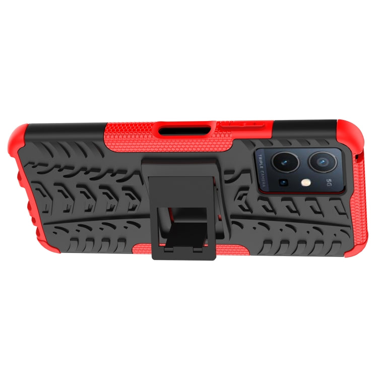 Tire Texture TPU + PC Phone Case with Holder, For vivo Y75 / Y55 / T1 5G, For Samsung Galaxy M23 / F23 5G