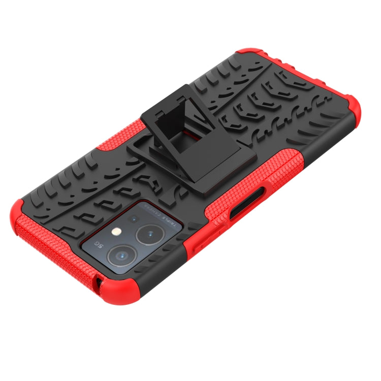 Tire Texture TPU + PC Phone Case with Holder, For vivo Y75 / Y55 / T1 5G, For Samsung Galaxy M23 / F23 5G