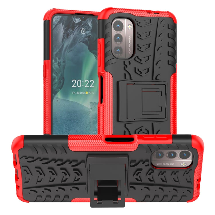 Tire Texture TPU + PC Phone Case with Holder, For Samsung Galaxy M23 / F23 5G, For Nokia G21 4G