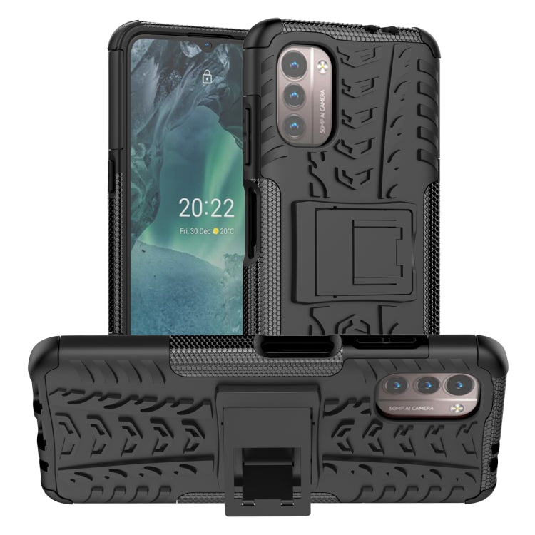 Tire Texture TPU + PC Phone Case with Holder, For Samsung Galaxy M23 / F23 5G, For Nokia G21 4G