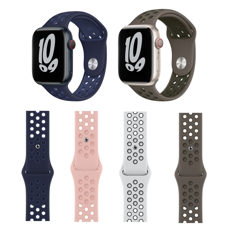 Sport Silicone Watch Band For Apple Watch Series, 7 41mm / 6&SE&5&4 40mm / 3&2&1 38mm, 7 45mm / 6&SE&5&4 44mm / 3&2&1 42mm