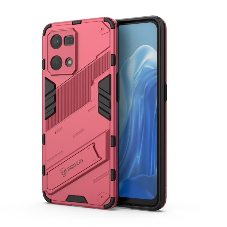 Punk Armor 2 in 1 PC + TPU Shockproof Phone Case with Invisible Holder, For OPPO Reno7 4G