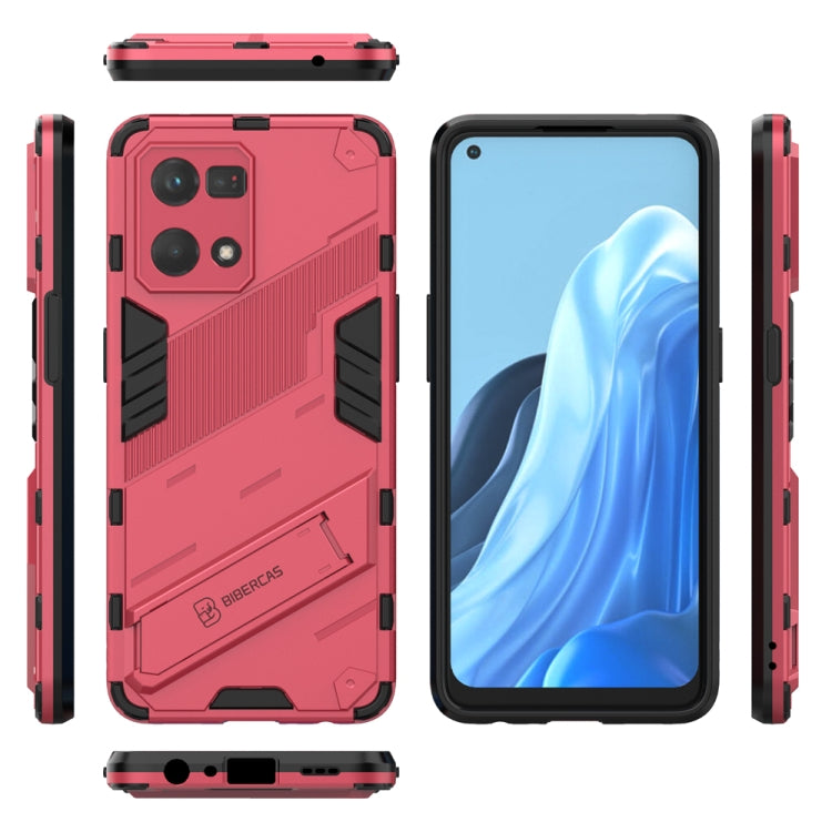 Punk Armor 2 in 1 PC + TPU Shockproof Phone Case with Invisible Holder, For OPPO Reno7 4G