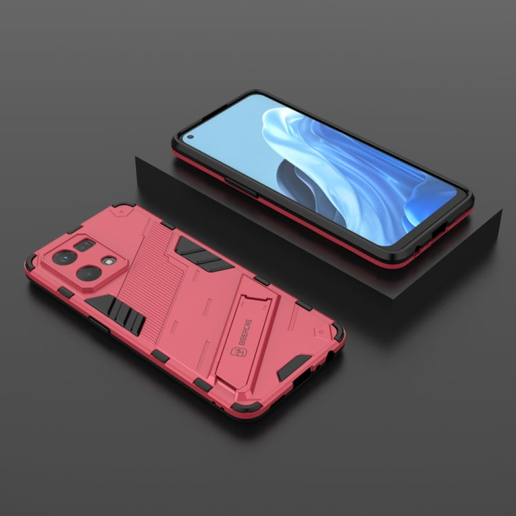 Punk Armor 2 in 1 PC + TPU Shockproof Phone Case with Invisible Holder, For OPPO Reno7 4G