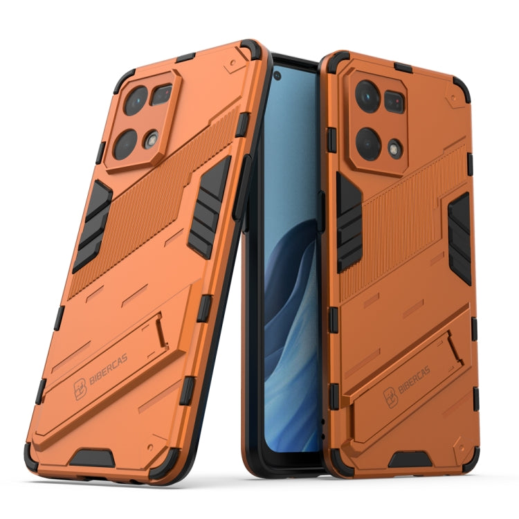 Punk Armor 2 in 1 PC + TPU Shockproof Phone Case with Invisible Holder, For OPPO Reno7 4G