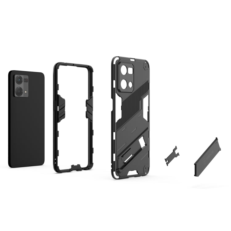 Punk Armor 2 in 1 PC + TPU Shockproof Phone Case with Invisible Holder, For OPPO Reno7 4G