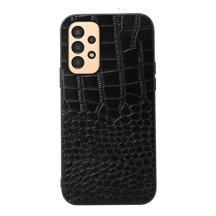 Crocodile Top Layer Cowhide Leather Phone Case, For Samsung Galaxy A13 4G