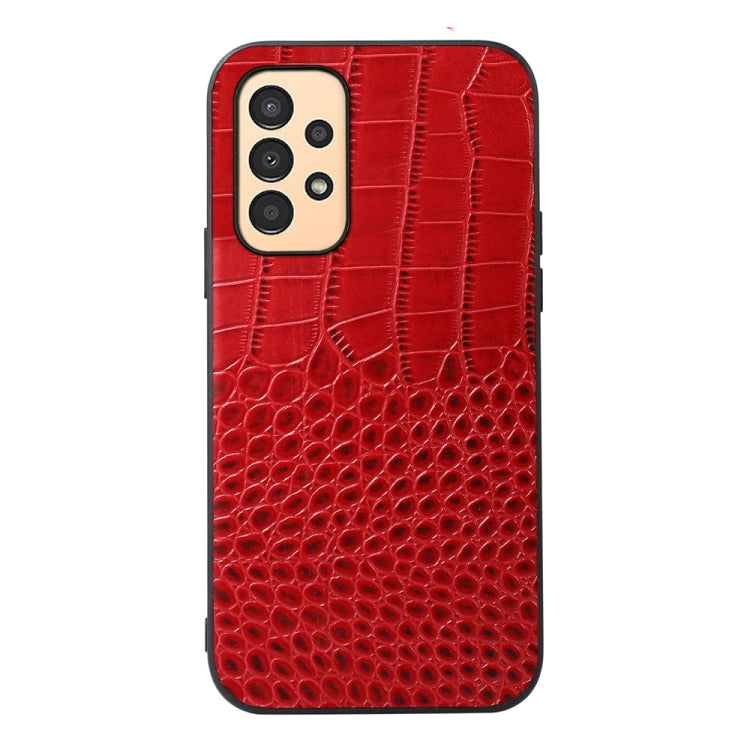 Crocodile Top Layer Cowhide Leather Phone Case, For Samsung Galaxy A13 4G