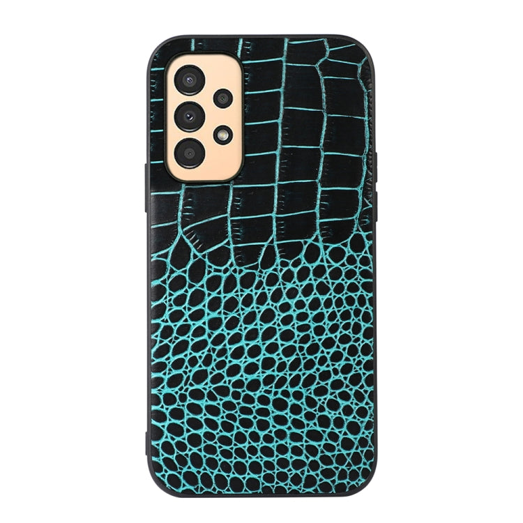 Crocodile Top Layer Cowhide Leather Phone Case, For Samsung Galaxy A13 4G