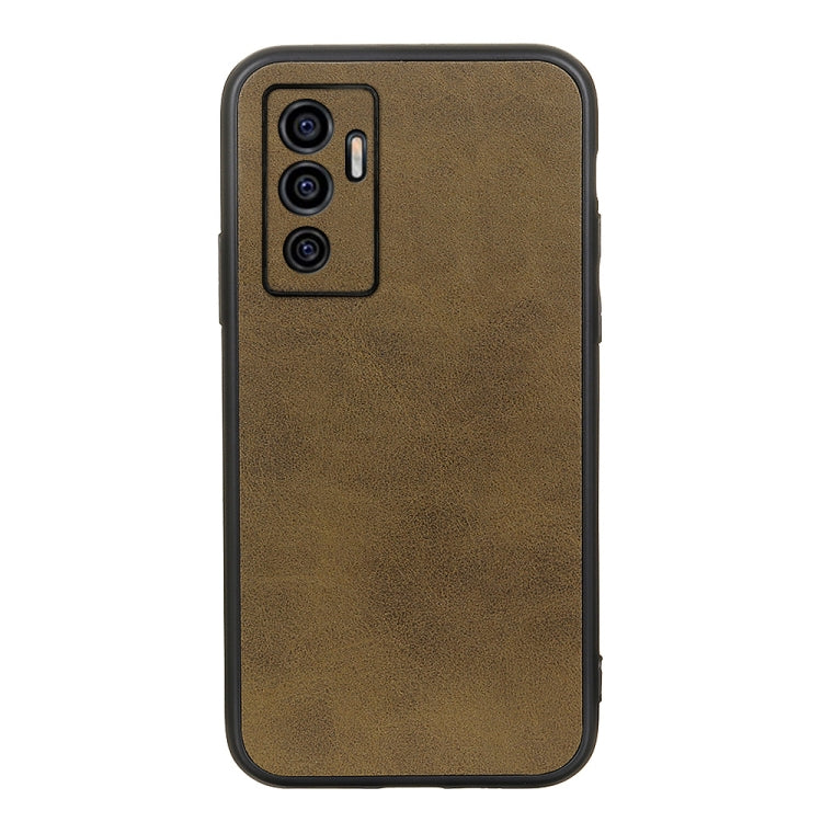 Accurate Hole Two-color Calf Texture PU Phone Case, For vivo S10e 5G / V23e, For vivo S12 5G / V23 5G, For vivo Y32 China / Y21s / Y33s / Y21t