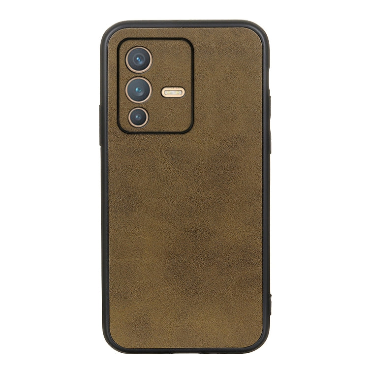 Accurate Hole Two-color Calf Texture PU Phone Case, For vivo S10e 5G / V23e, For vivo S12 5G / V23 5G, For vivo Y32 China / Y21s / Y33s / Y21t