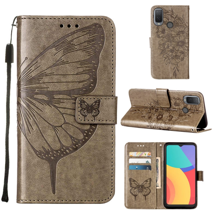 Embossed Butterfly Leather Phone Case, For Alcatel 1L 2021, For Motorola Moto G 5G 2022, For Motorola Moto G52