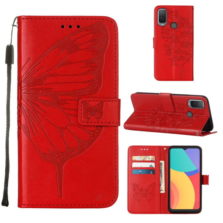 Embossed Butterfly Leather Phone Case, For Alcatel 1L 2021, For Motorola Moto G 5G 2022, For Motorola Moto G52